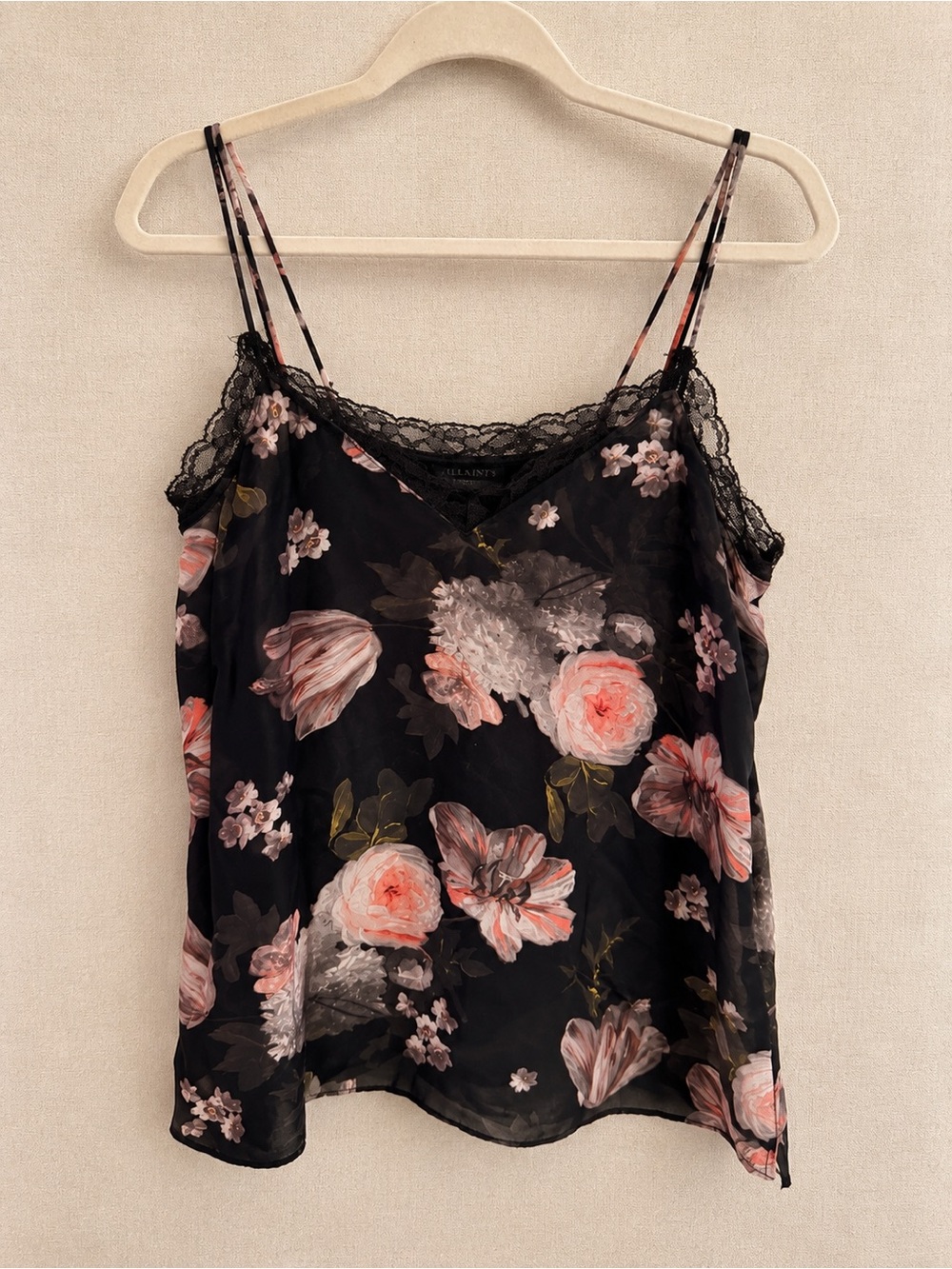 AllSaints Lexi Juliet Floral Lace Cami Top XS